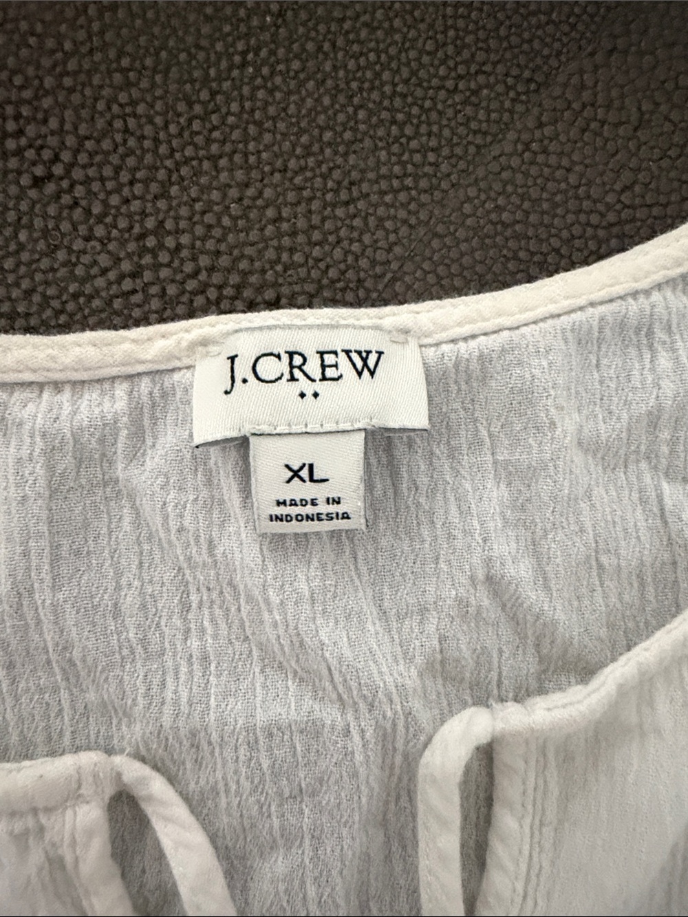 J. Crew White Peasant Tunic with Blue and Teal Trim - Picture 2 of 5